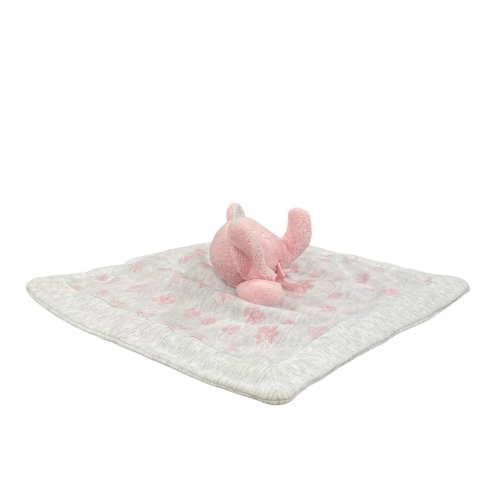 Ralph Lauren Elephant Lovey Bear ABC Blocks Security Blanket Organic Cotton Pink